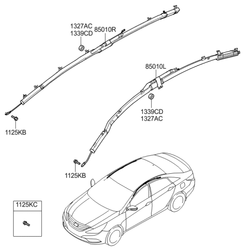 2022 Hyundai Veloster N Curtain Air Bag Module,RH Diagram for 85020-3Q000
