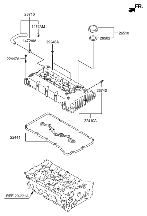 2014 Hyundai Sonata Hybrid Rocker Cover Diagram