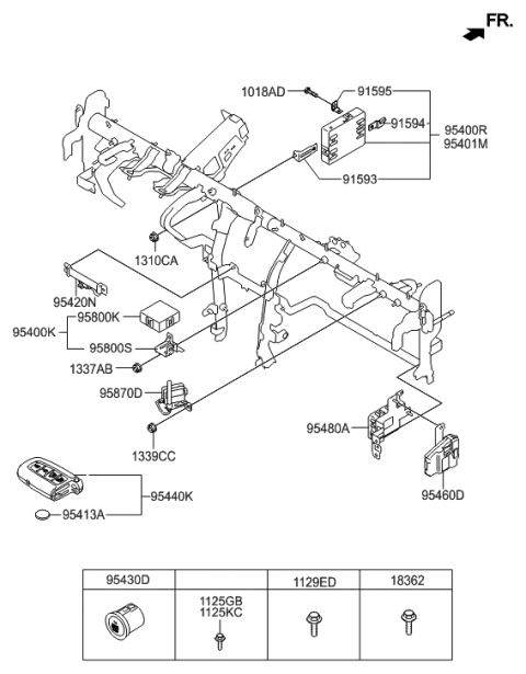 2023 Hyundai Tucson Brake Control Module Unit Assembly Diagram for 95400-4R212