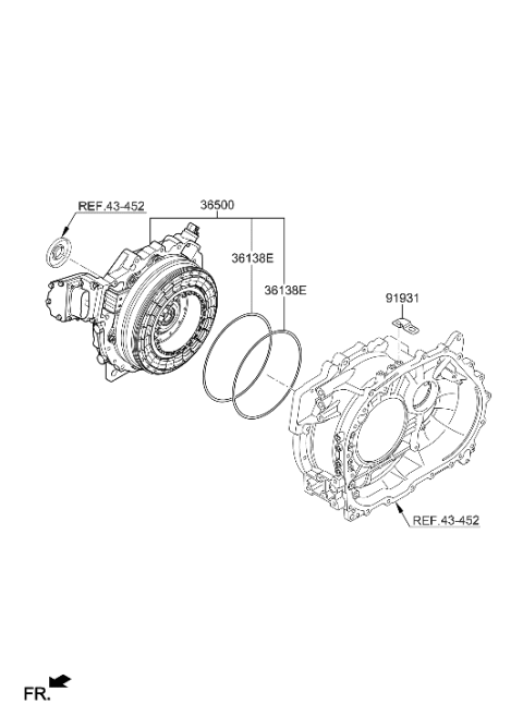 2011 Hyundai Sonata Hybrid Traction Motor & Gdu Assy Diagram