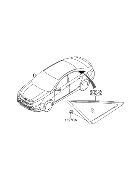 2012 Hyundai Sonata Hybrid Glass & MOULDING Assembly-Quarter Diagram for 87820-3S110