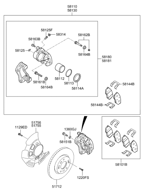 2011 Hyundai Sonata Hybrid Seal-Piston Diagram for 58113-37000