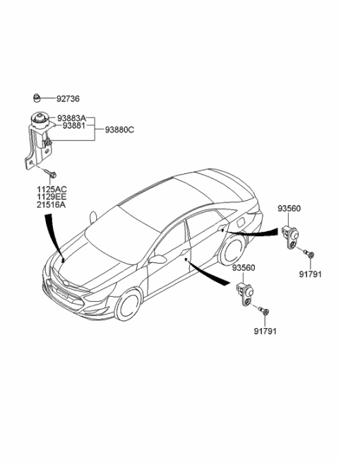 2023 Hyundai Venue Screw-Earth Countersunk Diagram for 91791-3S000