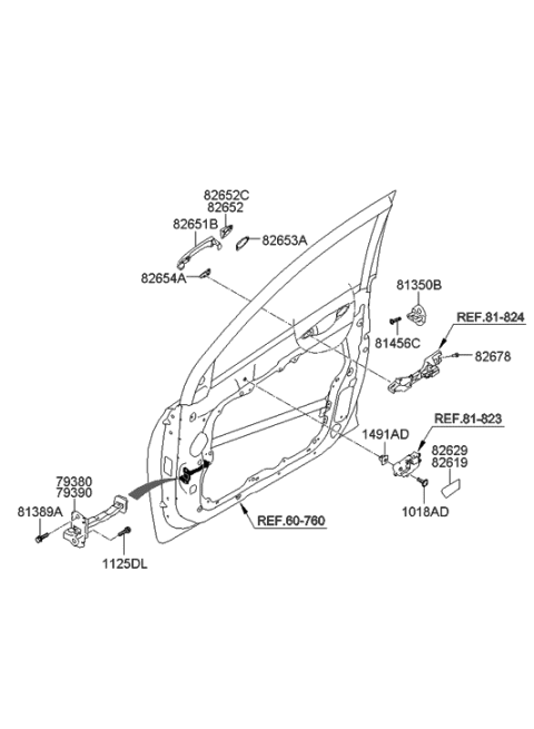 2011 Hyundai Sonata Hybrid Front Door Locking Diagram