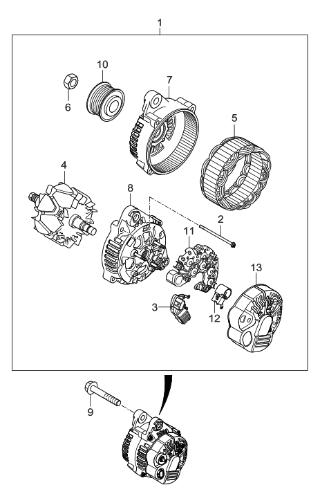 2006 Hyundai Entourage Produced Before OCT.29.2006 Alternator Diagram