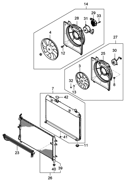 2006 Hyundai Entourage Engine Cooling System Diagram 1