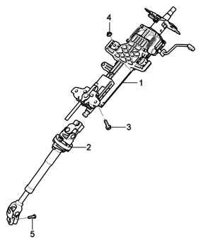 2006 Hyundai Entourage Produced Before OCT.29.2006 Steering Column & Shaft Diagram