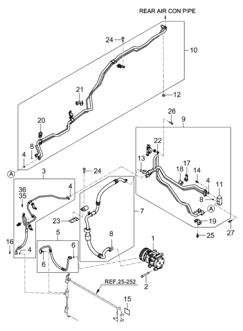 2006 Hyundai Entourage Tube Assembly-Suction & Liquid Diagram for 97775-4D910