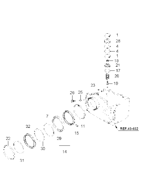 2006 Hyundai Entourage Transaxle Brake-Auto Diagram 2