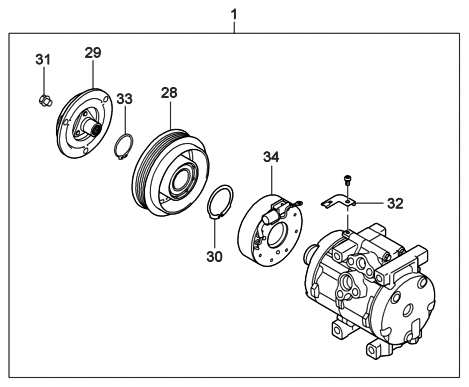 2013 Hyundai Tucson Disc & Hub Assembly-A/C Compressor Diagram for 97644-4D900