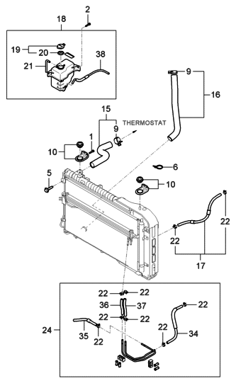 2006 Hyundai Entourage Produced Before OCT.29.2006 Engine Cooling System Diagram 2