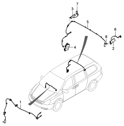 2006 Hyundai Entourage Produced Before OCT.29.2006 Antenna Diagram
