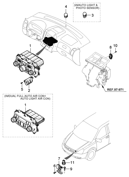 2006 Hyundai Entourage Heater System-Heater Control Diagram