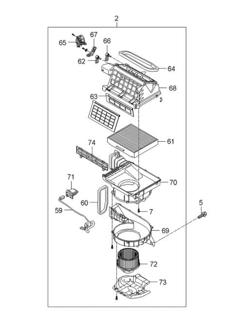 2013 Hyundai Tucson Air Filter Diagram for 08790-2D000-A