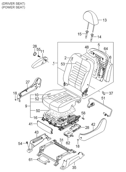 2006 Hyundai Entourage Front Seat Diagram 4