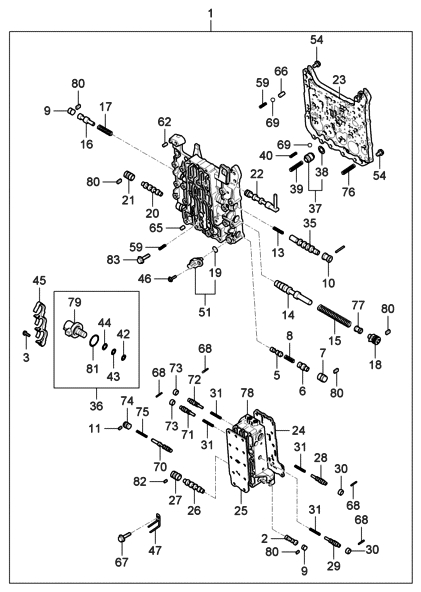 2006 Hyundai Entourage Produced Before OCT.29.2006 Transaxle Valve Body-Auto Diagram 2