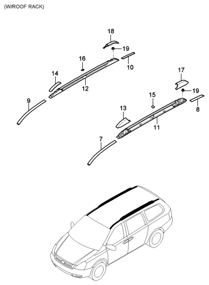 2006 Hyundai Entourage Produced Before OCT.29.2006 Spoiler-Rear Diagram 2