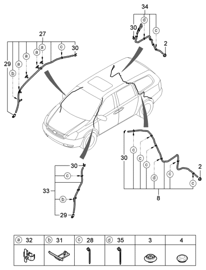 2006 Hyundai Entourage Produced Before OCT.29.2006 Sunroof Diagram 2