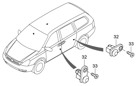 2006 Hyundai Entourage Produced Before OCT.29.2006 Finishing-Front Door Diagram 2