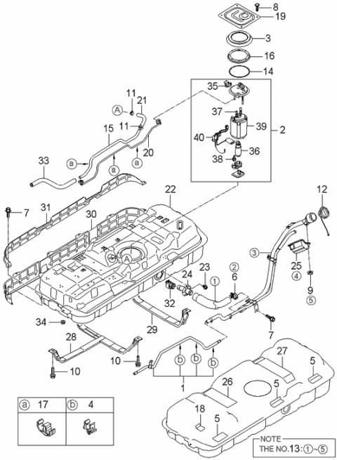 2006 Hyundai Entourage Produced Before OCT.29.2006 Fuel Tank Diagram