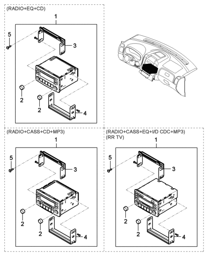 2006 Hyundai Entourage Audio Assembly Diagram for 96160-4D100