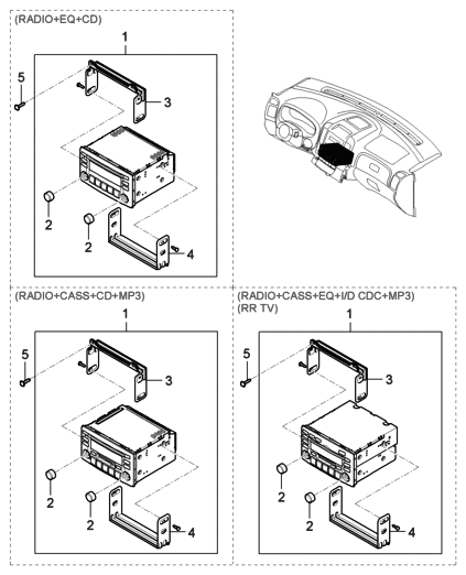 2006 Hyundai Entourage Radio-AM/FM/CD (Ep) Diagram for 00201-P7000-FLT