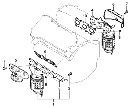 2006 Hyundai Entourage Produced Before OCT.29.2006 Exhaust Manifold Diagram