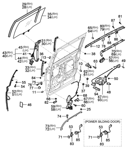 2006 Hyundai Entourage Stopper-Door Diagram for 0K552-72873