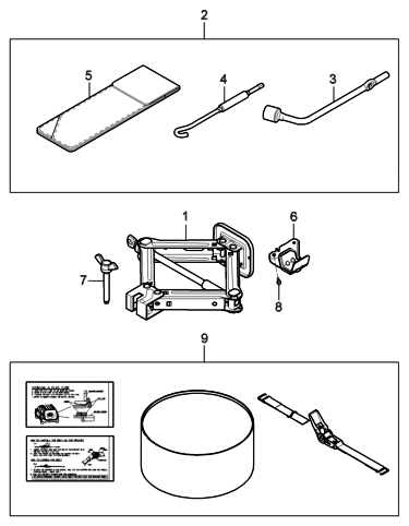 2006 Hyundai Entourage Jack Assembly Diagram for 09110-4J000