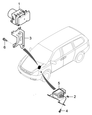 2006 Hyundai Entourage Produced Before OCT.29.2006 Hydraulic Module Diagram