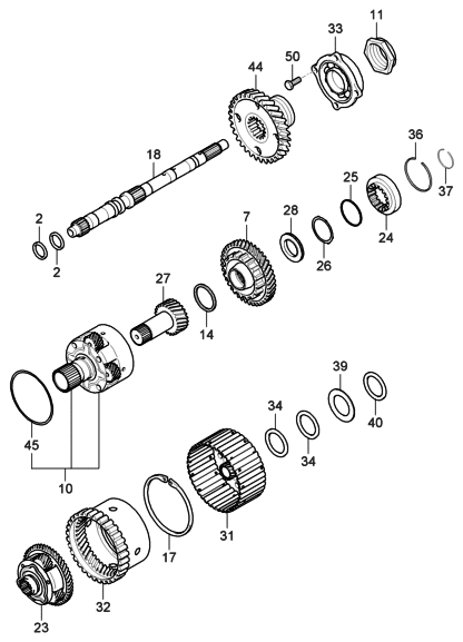 2006 Hyundai Entourage Produced Before OCT.29.2006 Transaxle Gear - Auto Diagram 1