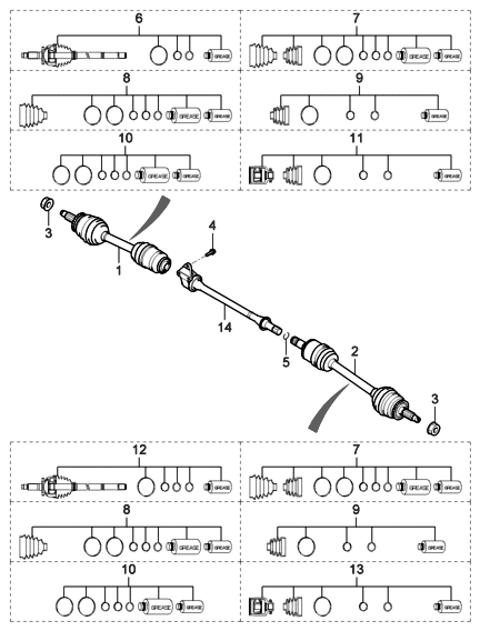 2006 Hyundai Entourage Produced Before OCT.29.2006 Drive Shaft Diagram