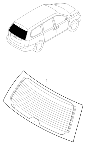 2006 Hyundai Entourage Produced Before OCT.29.2006 Glass-Rear Window Diagram