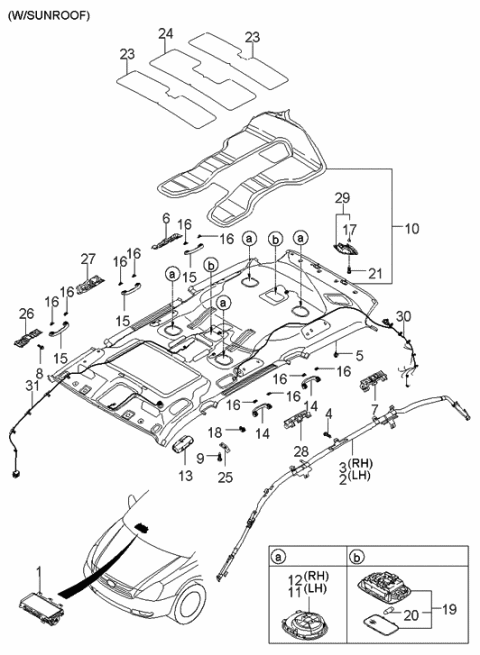 2006 Hyundai Entourage Produced Before OCT.29.2006 Headlining Diagram 2