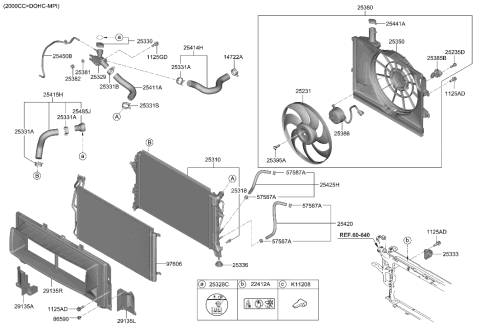 2019 Hyundai Kona Hose Assembly-Oil Cooler Diagram for 25425-J9200