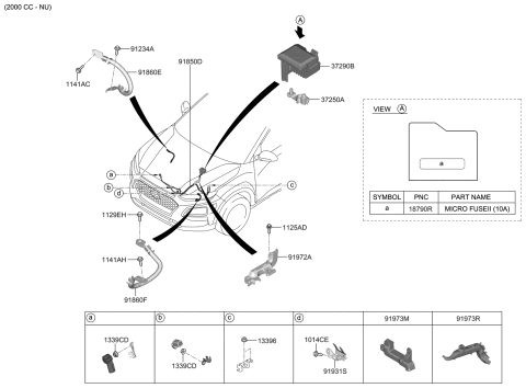 2020 Hyundai Elantra Wiring Assembly-Battery Diagram for 91850-J9110