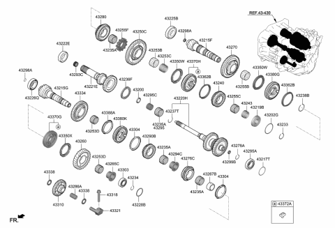 2017 Hyundai Sonata Hybrid Bearing-Taper Roller Diagram for 43219-2D110