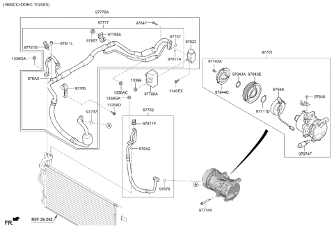 2019 Hyundai Kona Air conditioning System-Cooler Line Diagram 1