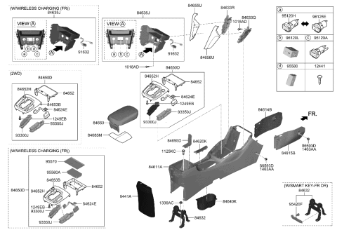 2020 Hyundai Elantra Indicator Cover Assembly-Shift Lever Diagram for 84957-J9000-PGB
