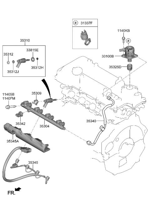 2021 Hyundai Kona Throttle Body & Injector Diagram 1