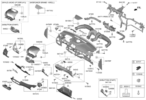 2021 Hyundai Genesis GV80 Switch Assembly-Hazard Diagram for 93790-J9000-4X