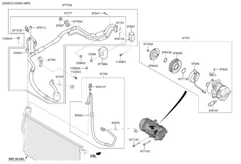 2018 Hyundai Kona Air conditioning System-Cooler Line Diagram 2