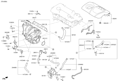 2020 Hyundai Elantra Manifold Assembly-Intake Diagram for 28310-2B775
