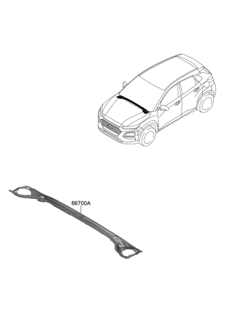 2018 Hyundai Kona Panel Assembly-Cowl Complete Diagram for 66700-J9000