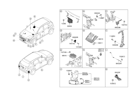 2018 Hyundai Kona Smart Key Antenna Assembly Diagram for 95460-J9000