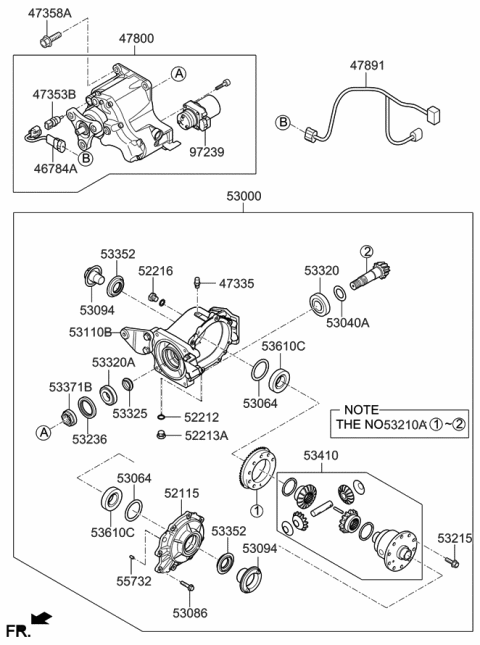 2020 Hyundai Kona Spacer-Pinion Bearing Diagram for 53045-3B700