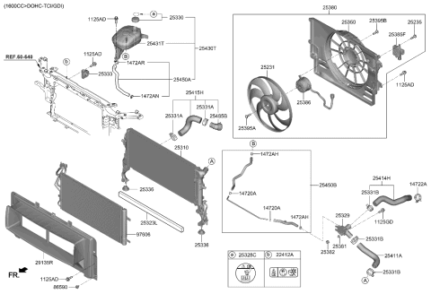 2021 Hyundai Genesis GV80 Hose Assembly-Radaator,Lower Diagram for 25415-J9200