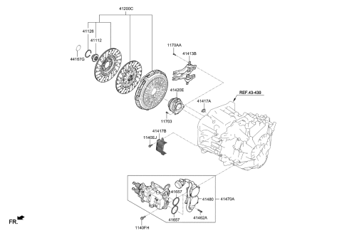 2019 Hyundai Kona Clutch & Release Fork Diagram