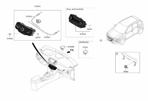 2020 Hyundai Elantra Heater Control Assembly Diagram for 97250-J9060-TMT