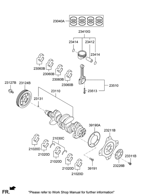 2021 Hyundai Kona Crankshaft & Piston Diagram 2